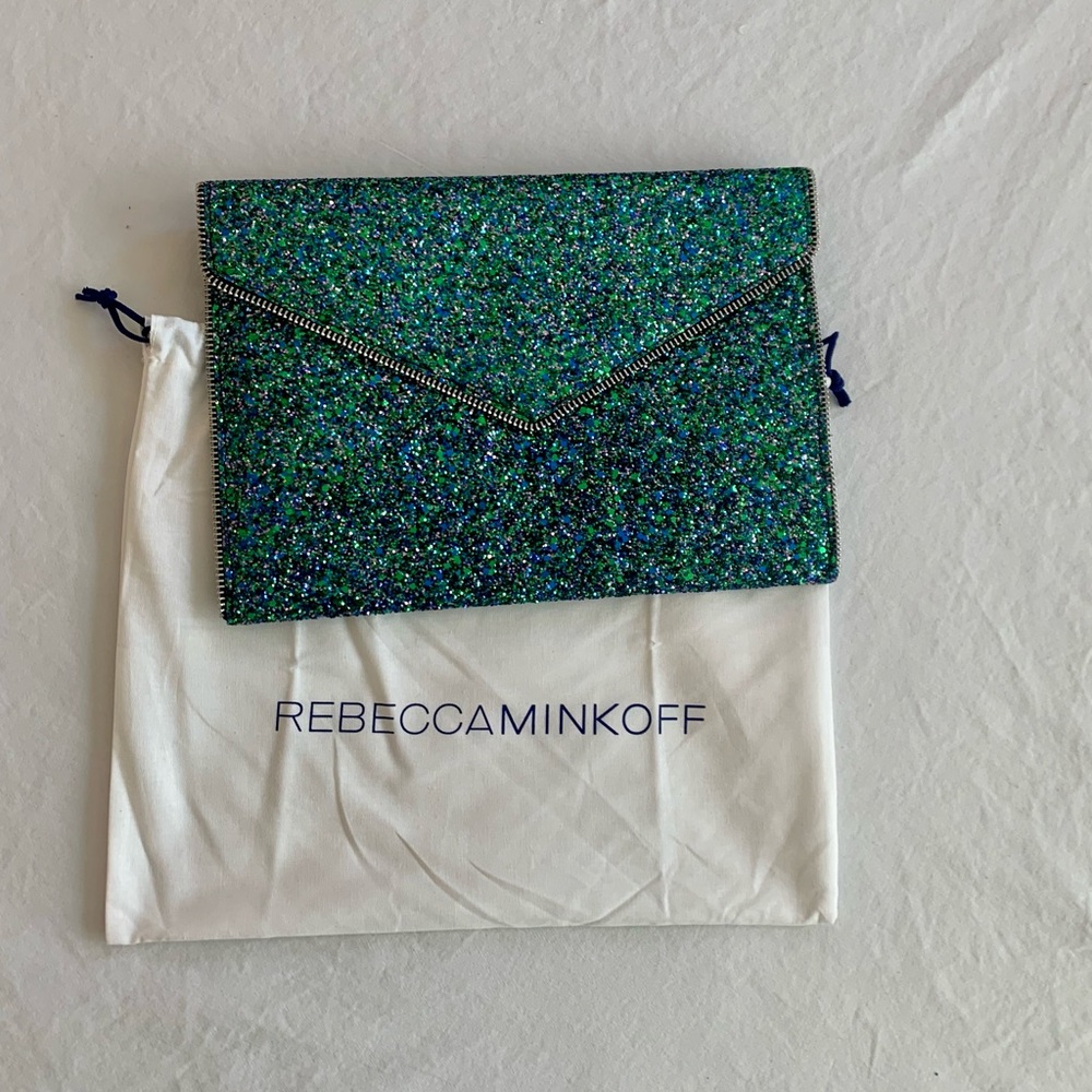 NWT Glitter Rebecca Minkoff Leo Envelope Clutch!!